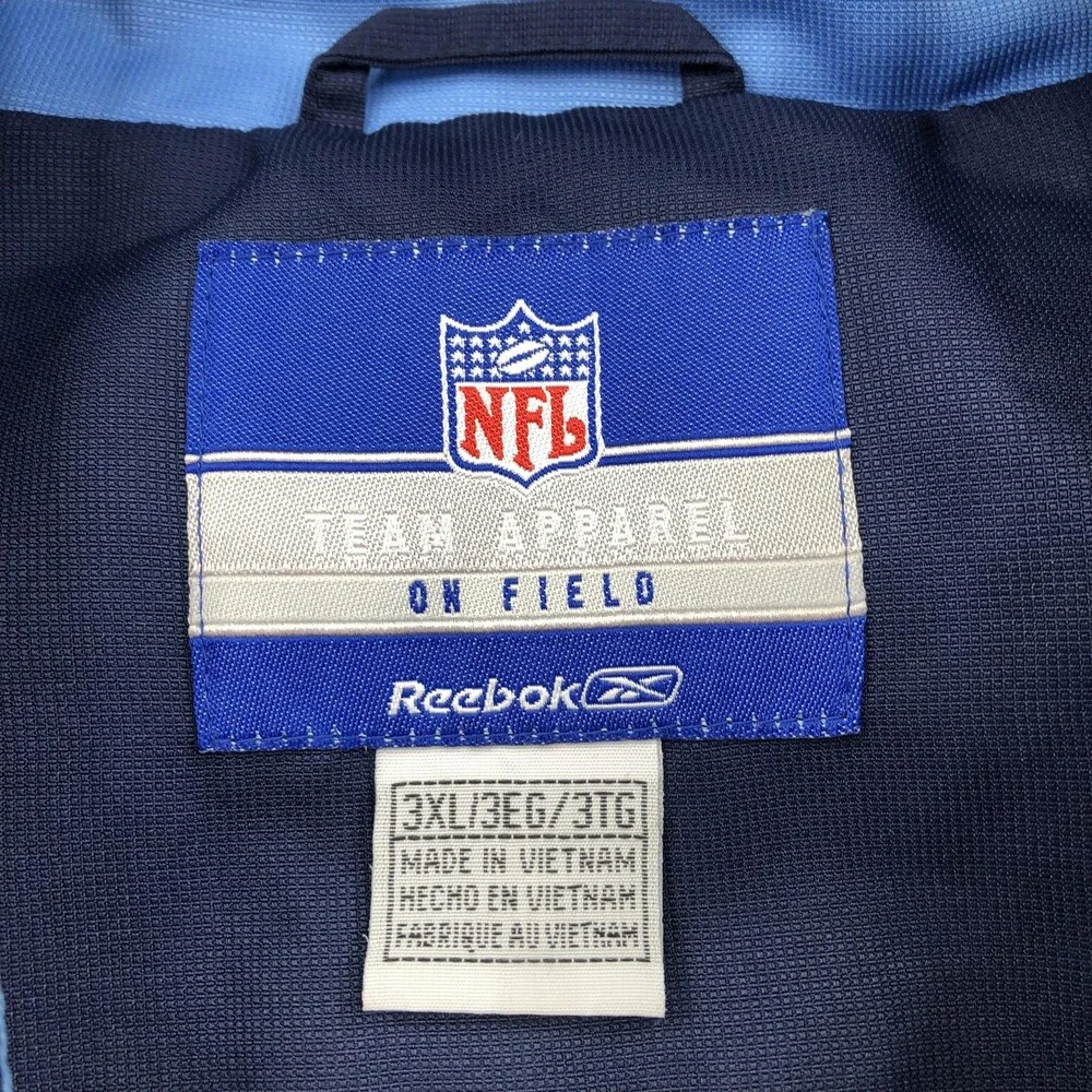 Tennessee Titans Jacket Mens 3XL Blue NFL Football Reebok On Field Full Zip